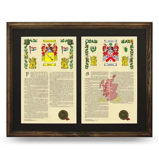 Double Armorial History Framed- Brown