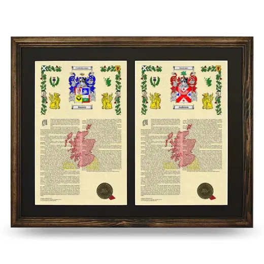 Double Armorial History Framed- Brown
