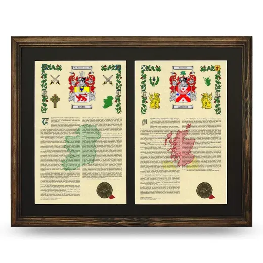 Double Armorial History Framed- Brown