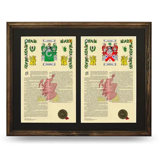 Double Armorial History Framed- Brown