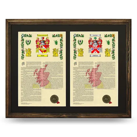 Double Armorial History Framed- Brown