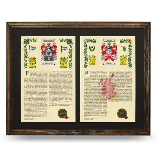 Double Armorial History Framed- Brown