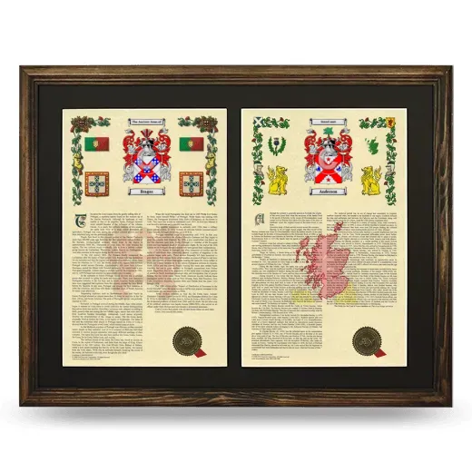 Double Armorial History Framed- Brown