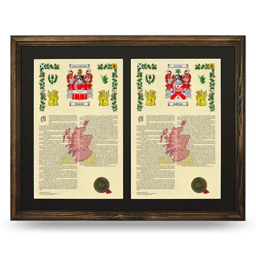 Double Armorial History Framed- Brown