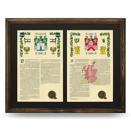 Double Armorial History Framed- Brown