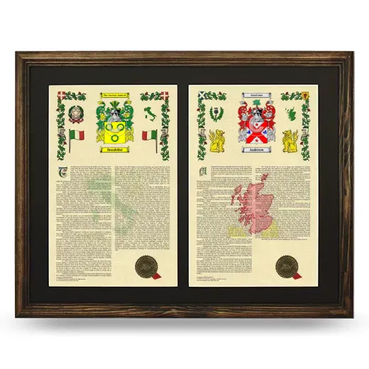 Double Armorial History Framed- Brown