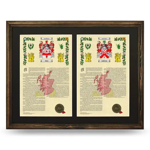 Double Armorial History Framed- Brown