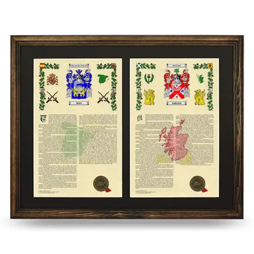 Double Armorial History Framed- Brown