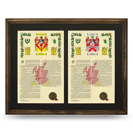 Double Armorial History Framed- Brown