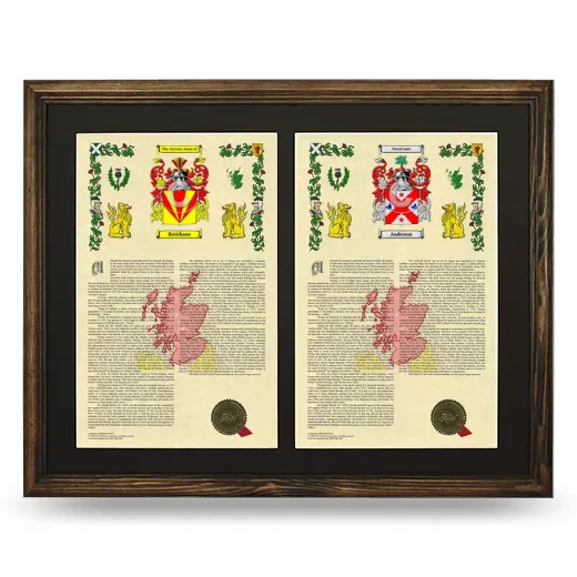 Double Armorial History Framed- Brown