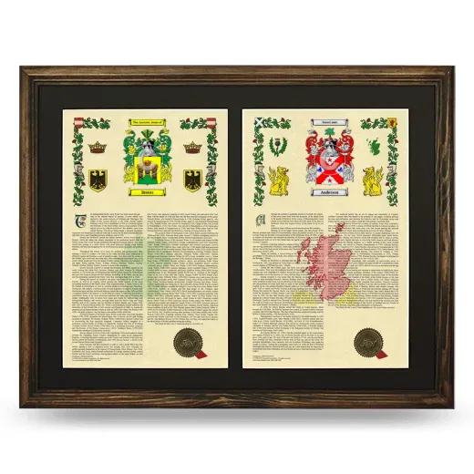 Double Armorial History Framed- Brown
