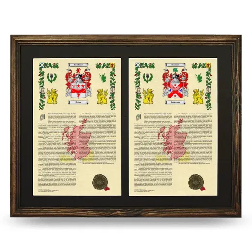 Double Armorial History Framed- Brown