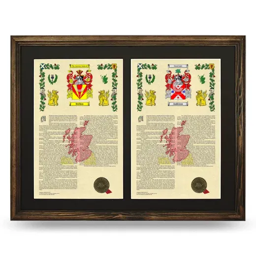 Double Armorial History Framed- Brown