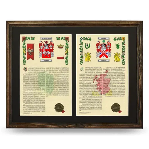 Double Armorial History Framed- Brown