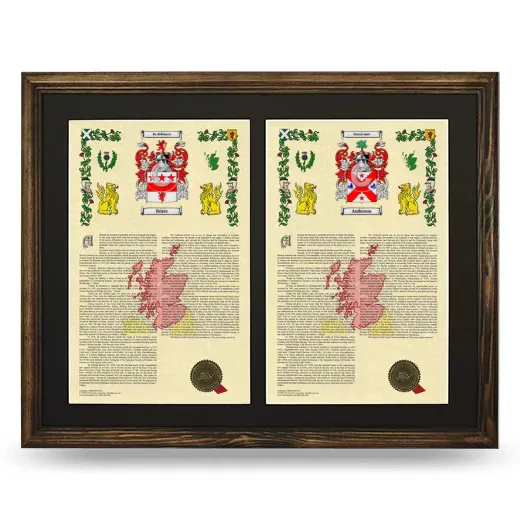 Double Armorial History Framed- Brown