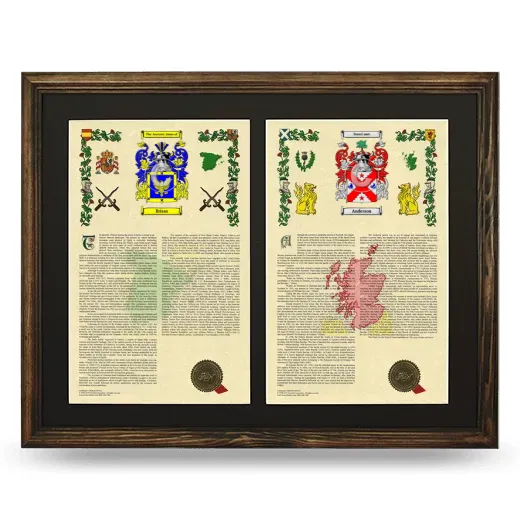 Double Armorial History Framed- Brown