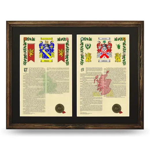 Double Armorial History Framed- Brown