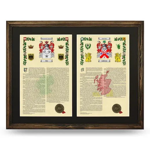 Double Armorial History Framed- Brown