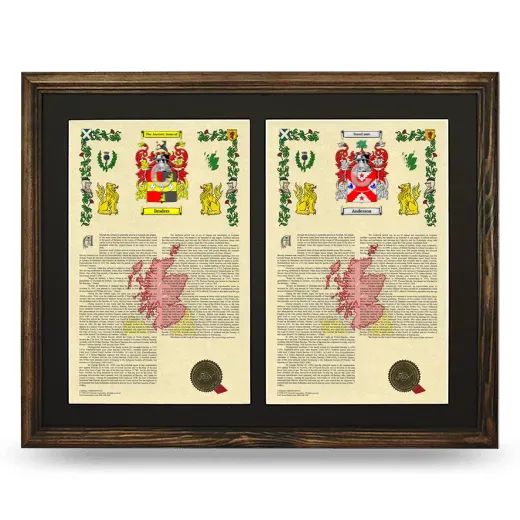 Double Armorial History Framed- Brown