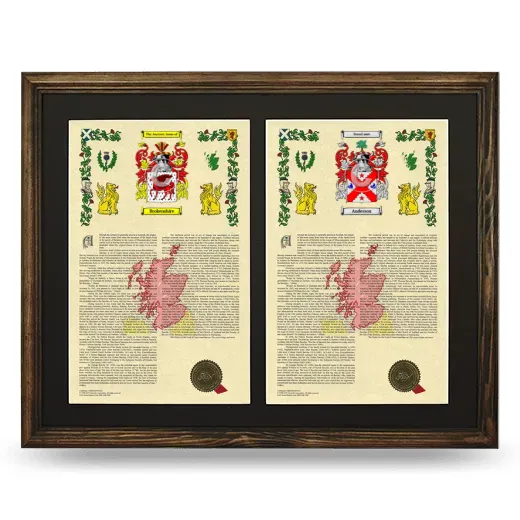 Double Armorial History Framed- Brown