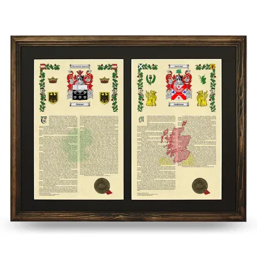 Double Armorial History Framed- Brown