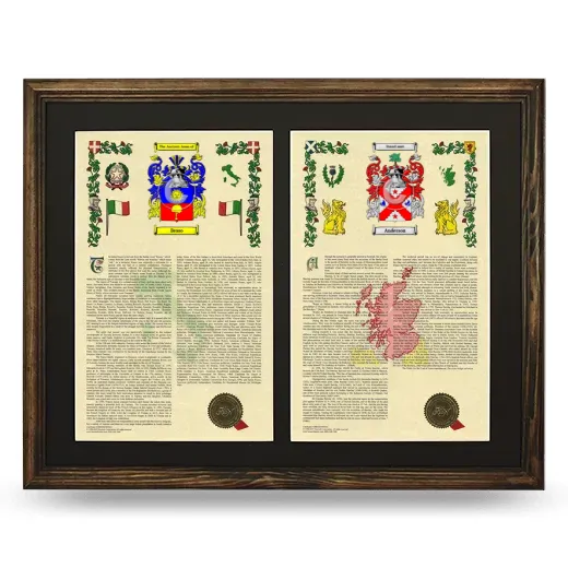 Double Armorial History Framed- Brown