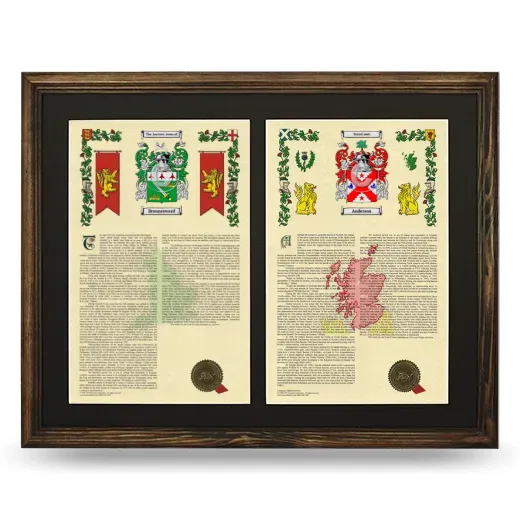 Double Armorial History Framed- Brown