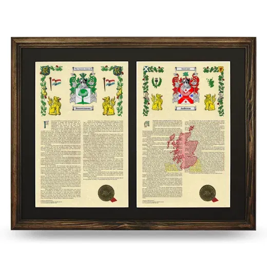 Double Armorial History Framed- Brown