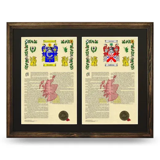 Double Armorial History Framed- Brown