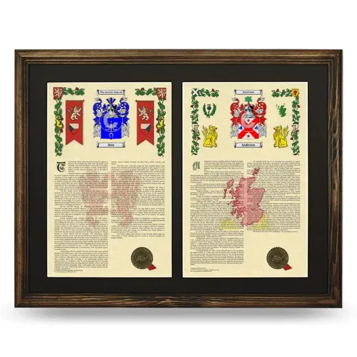 Double Armorial History Framed- Brown