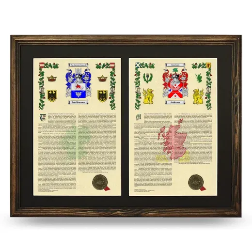Double Armorial History Framed- Brown