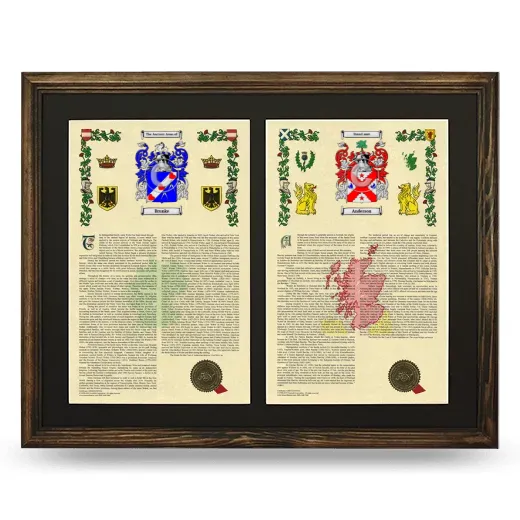 Double Armorial History Framed- Brown