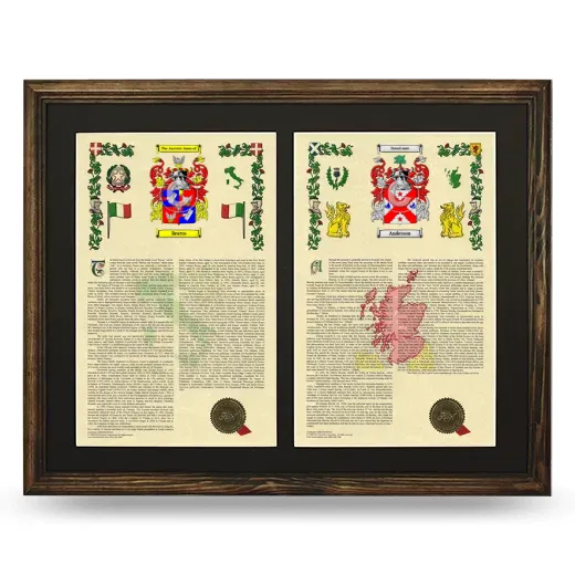 Double Armorial History Framed- Brown
