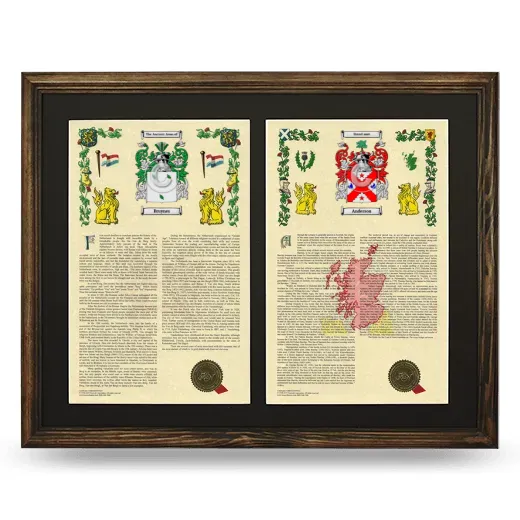 Double Armorial History Framed- Brown