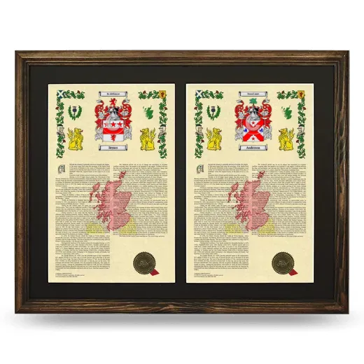 Double Armorial History Framed- Brown