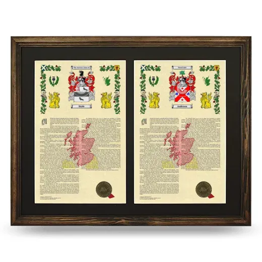 Double Armorial History Framed- Brown