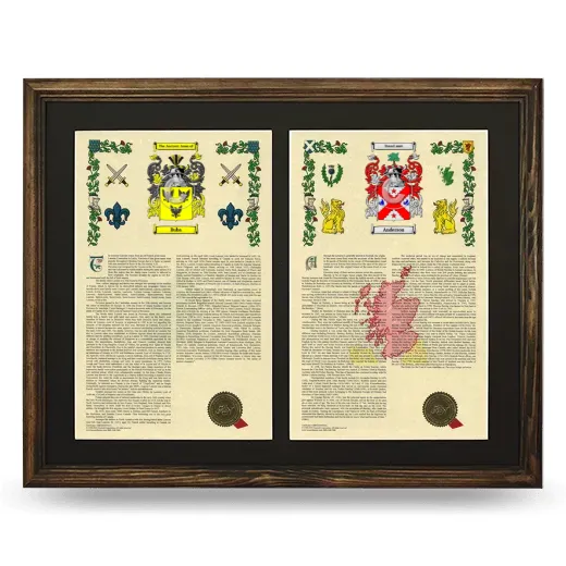 Double Armorial History Framed- Brown