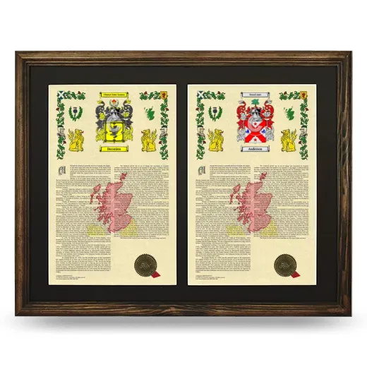 Double Armorial History Framed- Brown