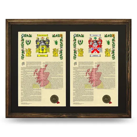 Double Armorial History Framed- Brown