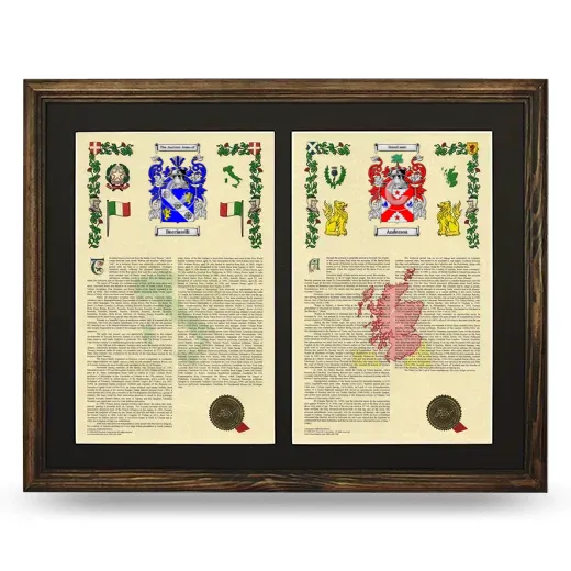 Double Armorial History Framed- Brown