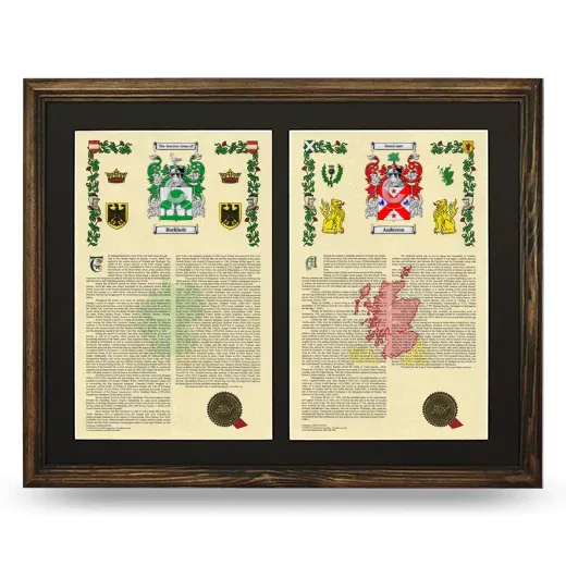 Double Armorial History Framed- Brown