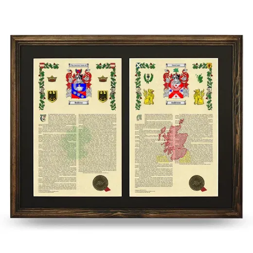Double Armorial History Framed- Brown