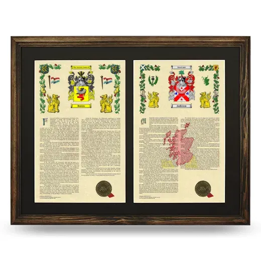 Double Armorial History Framed- Brown
