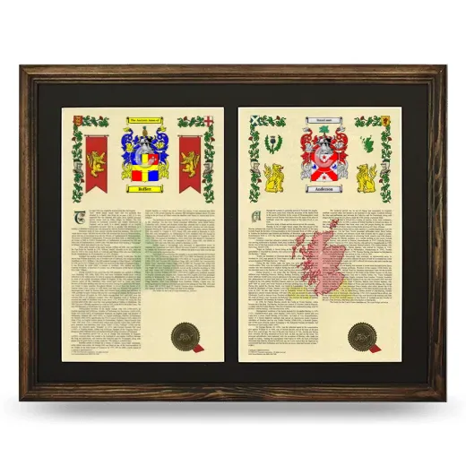 Double Armorial History Framed- Brown