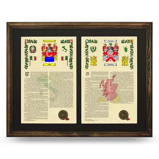 Double Armorial History Framed- Brown