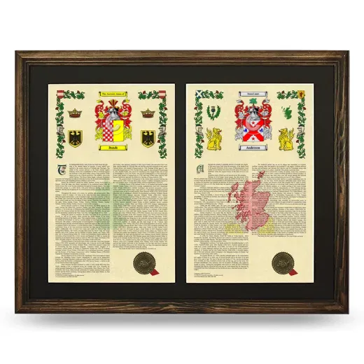 Double Armorial History Framed- Brown