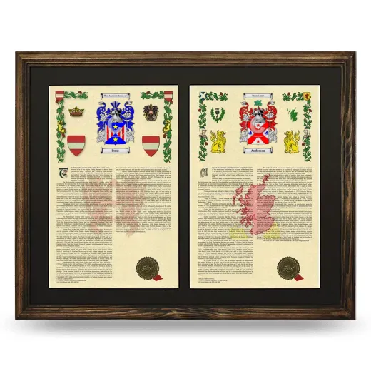 Double Armorial History Framed- Brown