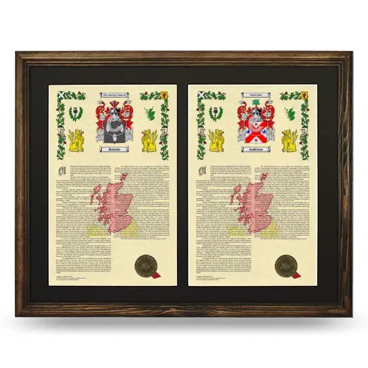 Double Armorial History Framed- Brown