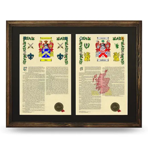 Double Armorial History Framed- Brown