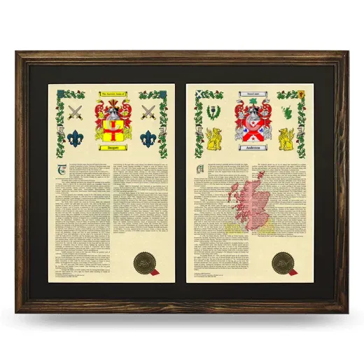 Double Armorial History Framed- Brown